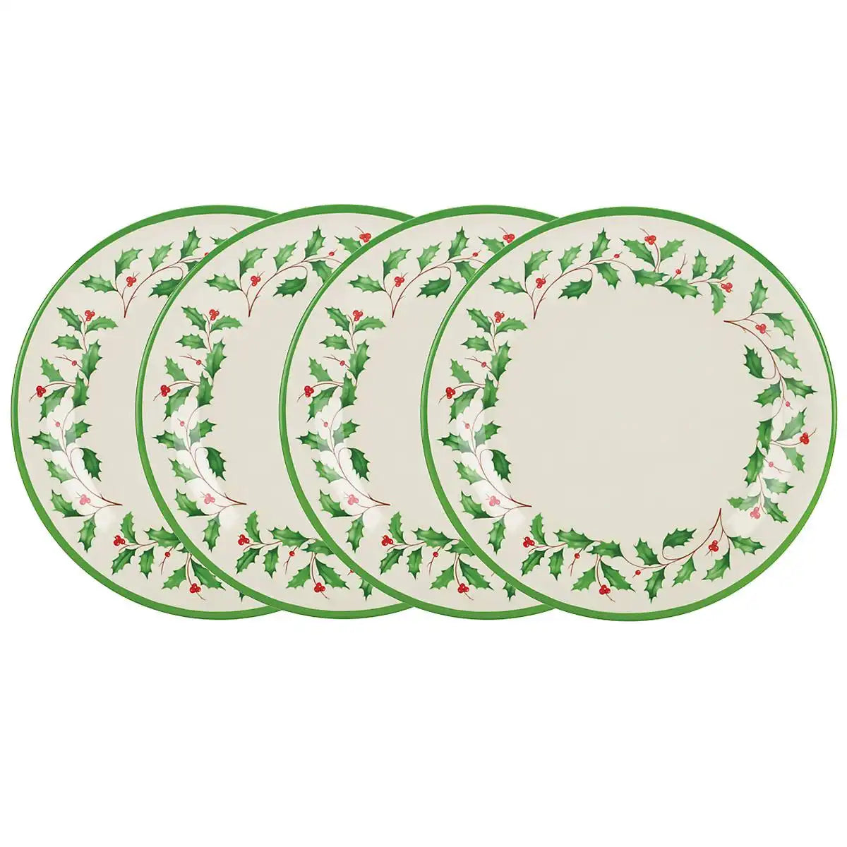 Holiday Melamine Dinner Plates, Set of 4