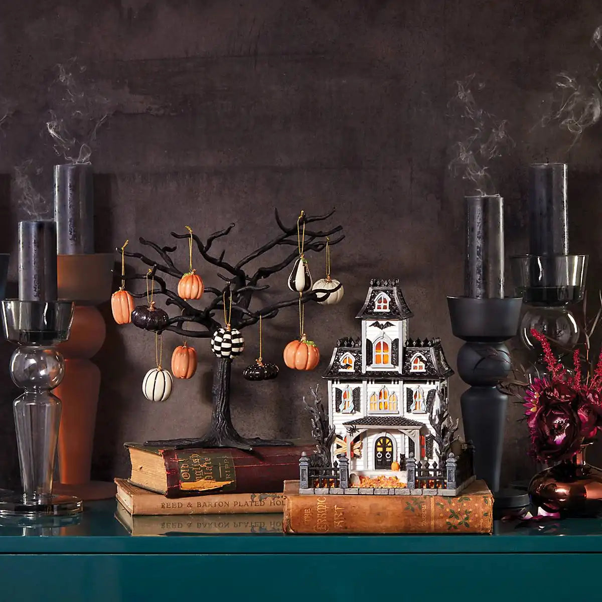 Matte Black Metal Ornament Tree