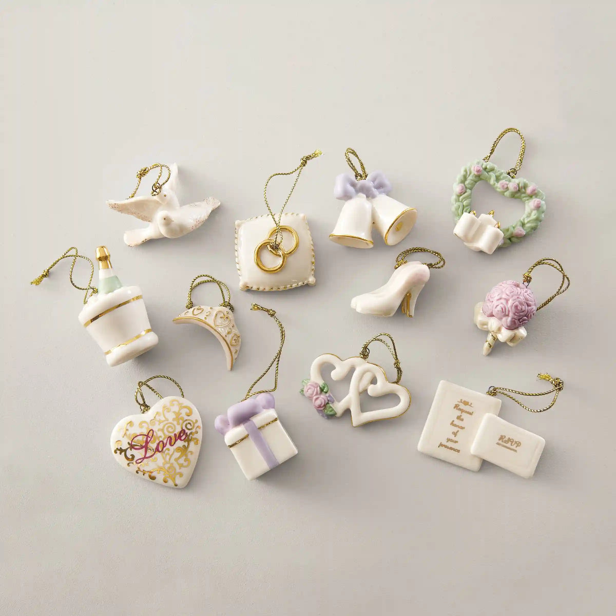 Wedding Bliss 12-Piece Mini Ornament Set