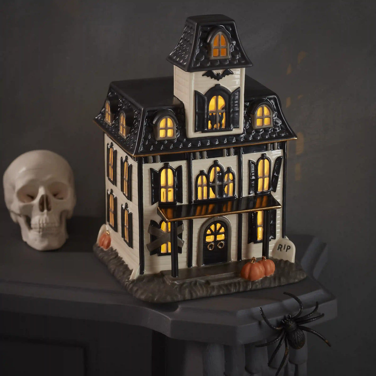 Vintage Halloween Lit House Figurine