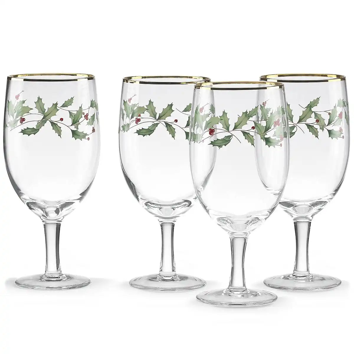 Holiday Iced Beverage Glasses, Set of 4
