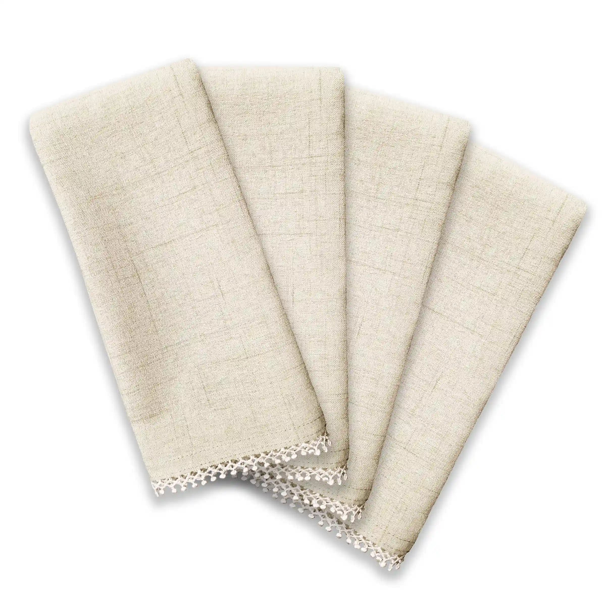 French Perle Natural 19x19 Napkins, Set of 4