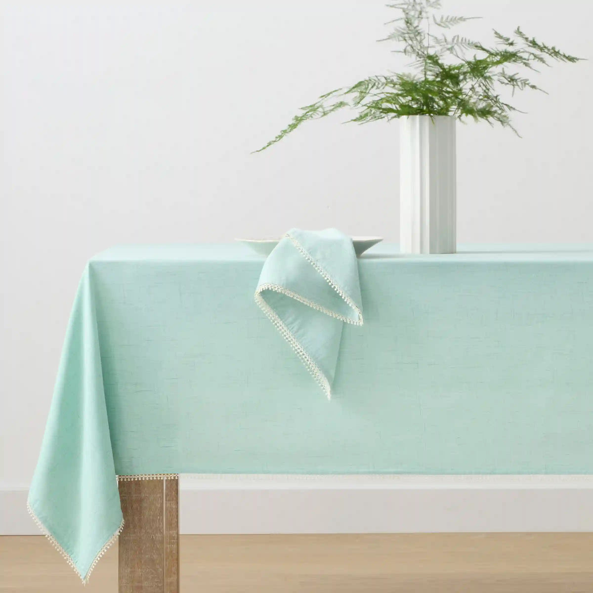 French Perle Solid Ice Blue 60x120 Tablecloth