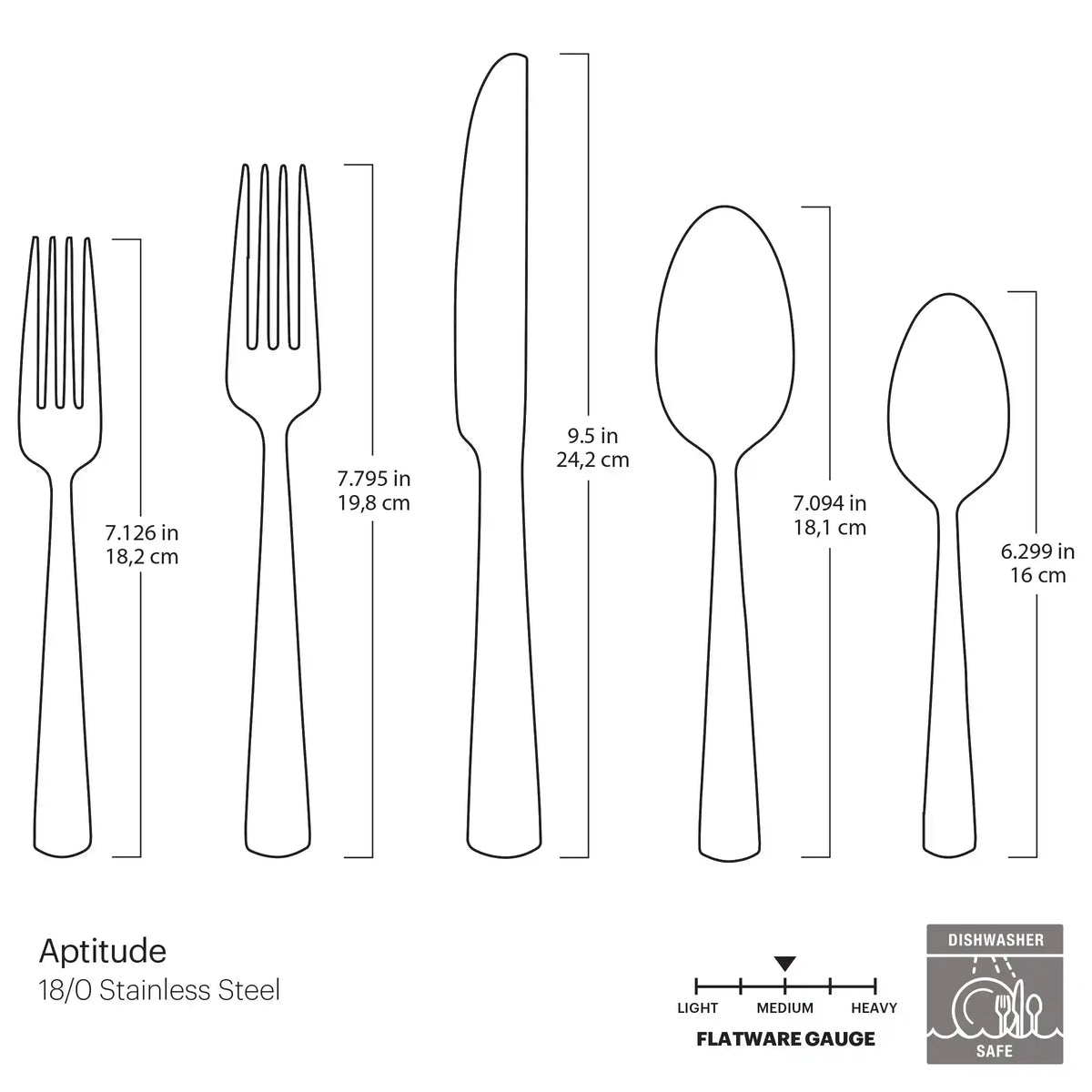 Aptitude Midnight Glossy 20-Piece Flatware Set