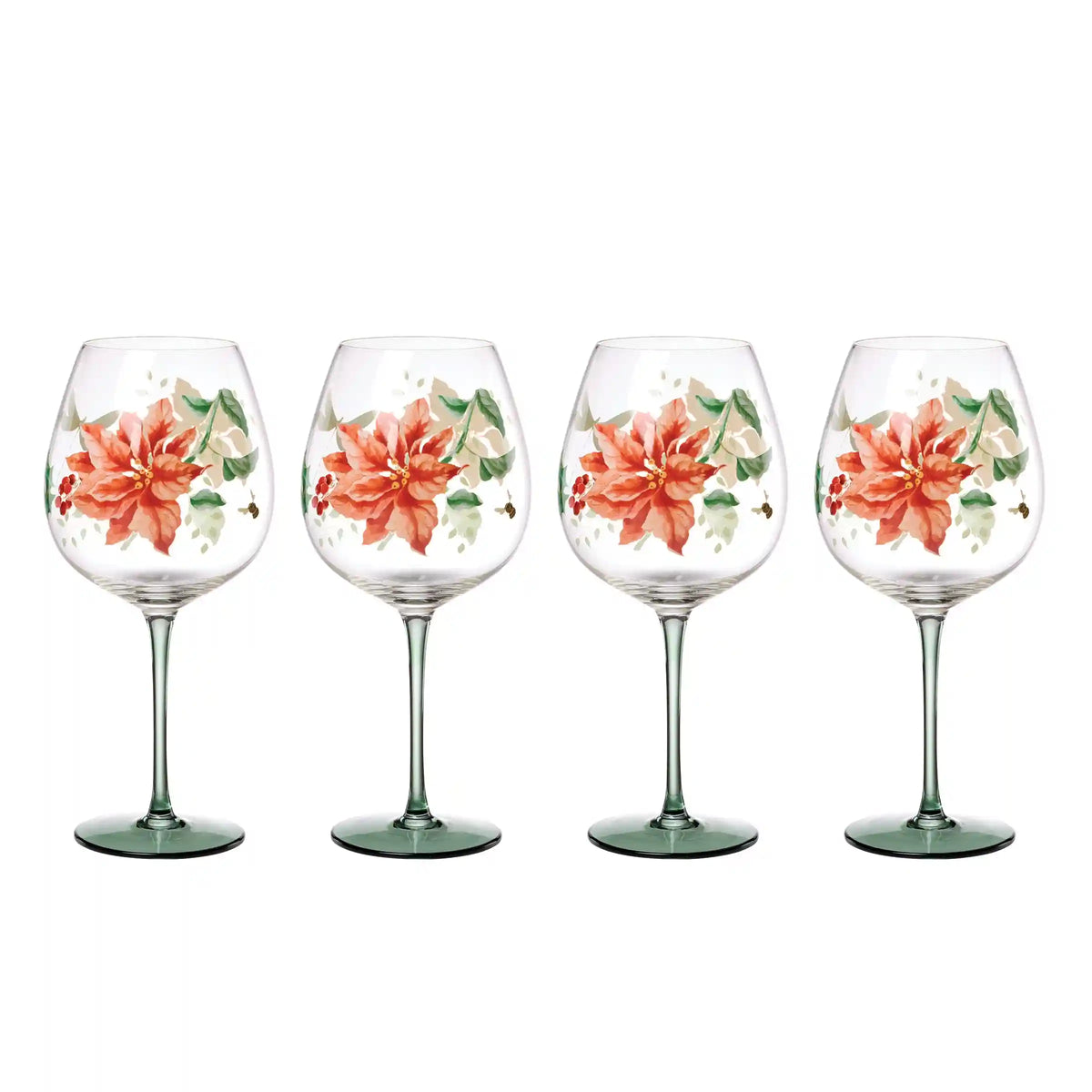 Butterfly Meadow Holiday Balloon Glasses, Set of 4