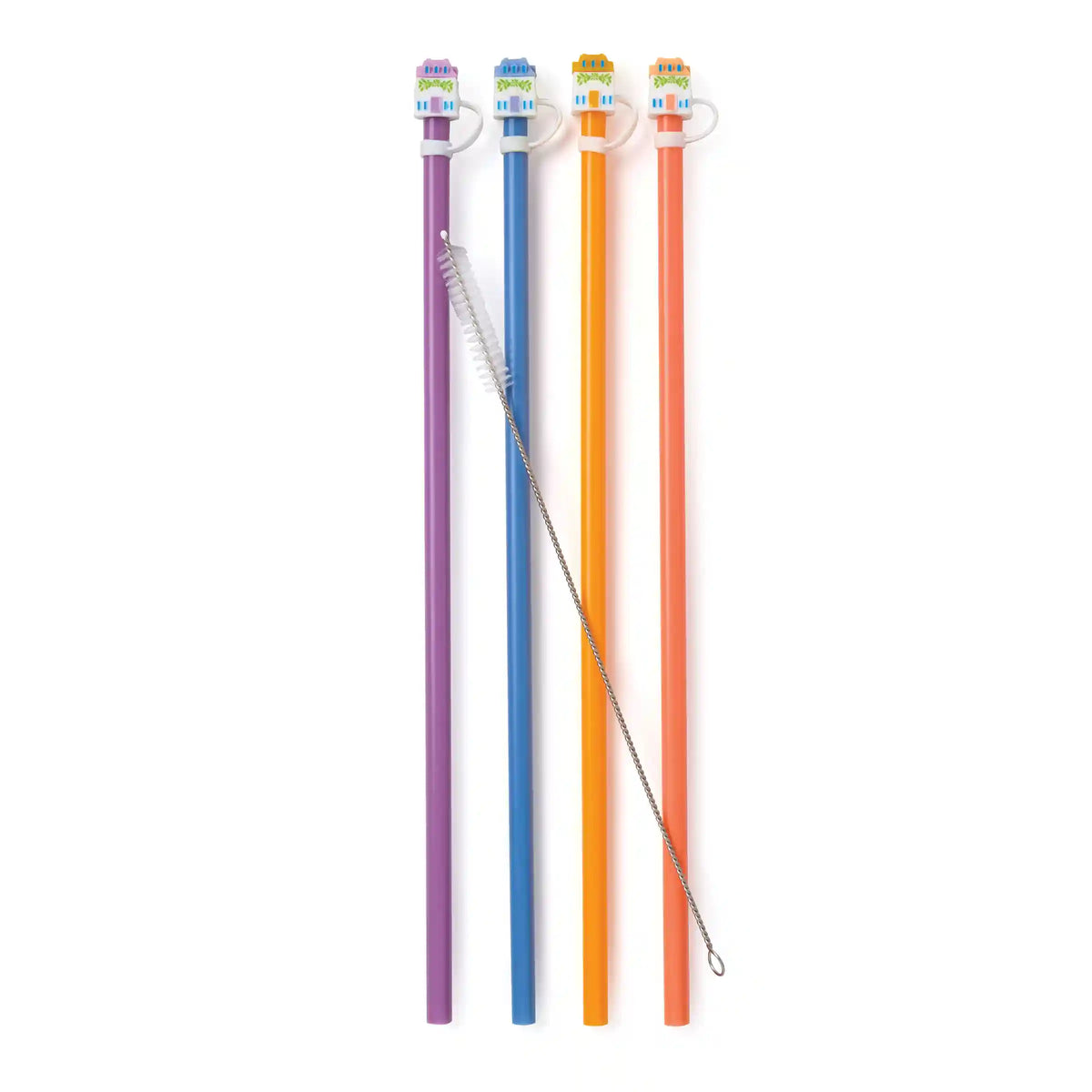 Lenox Spice Village House Caps & Straws, Set of 4