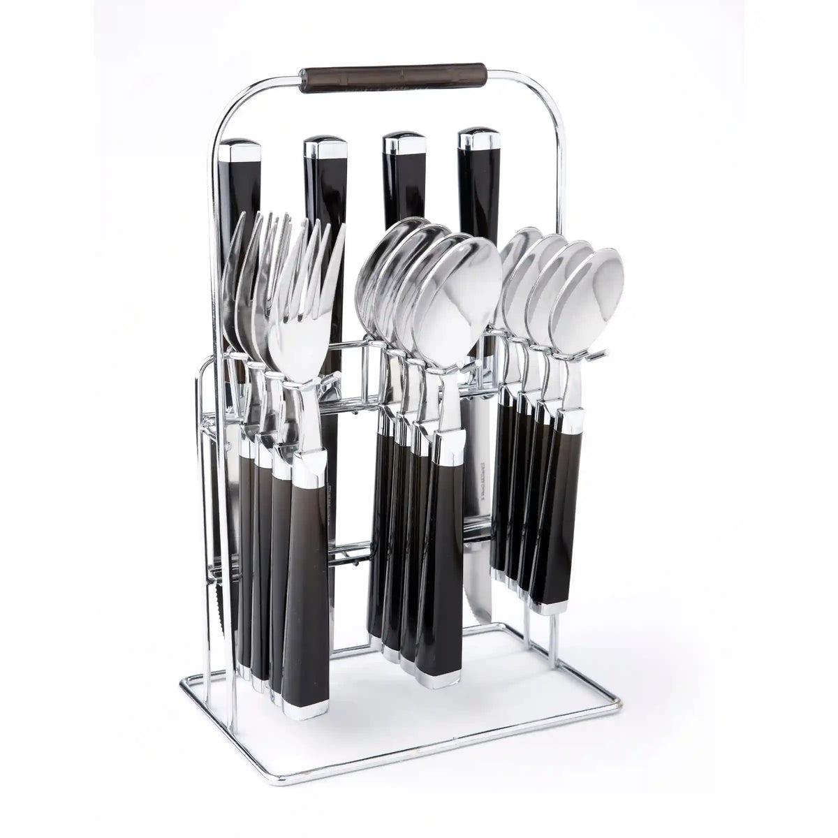 Temptation Black Charcoal Handle 16-Piece Flatware Set