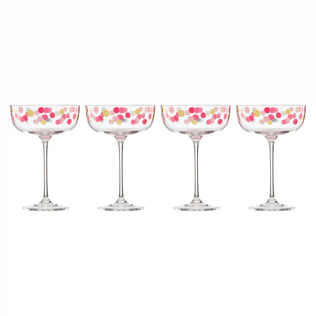 It's Raining Confetti Coupe Glasses, Set of 4
