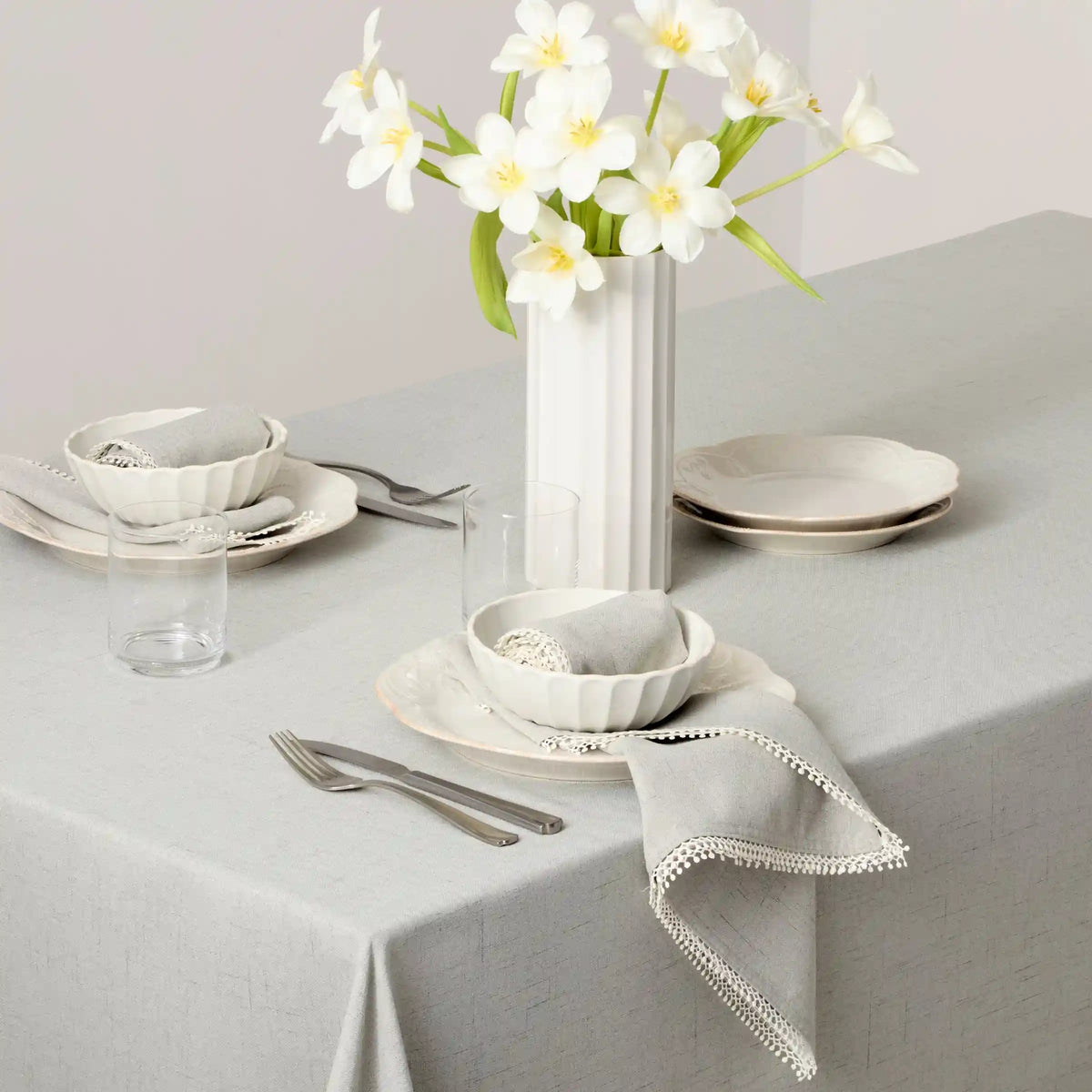 French Perle Dove Grey 60x84 Tablecloth
