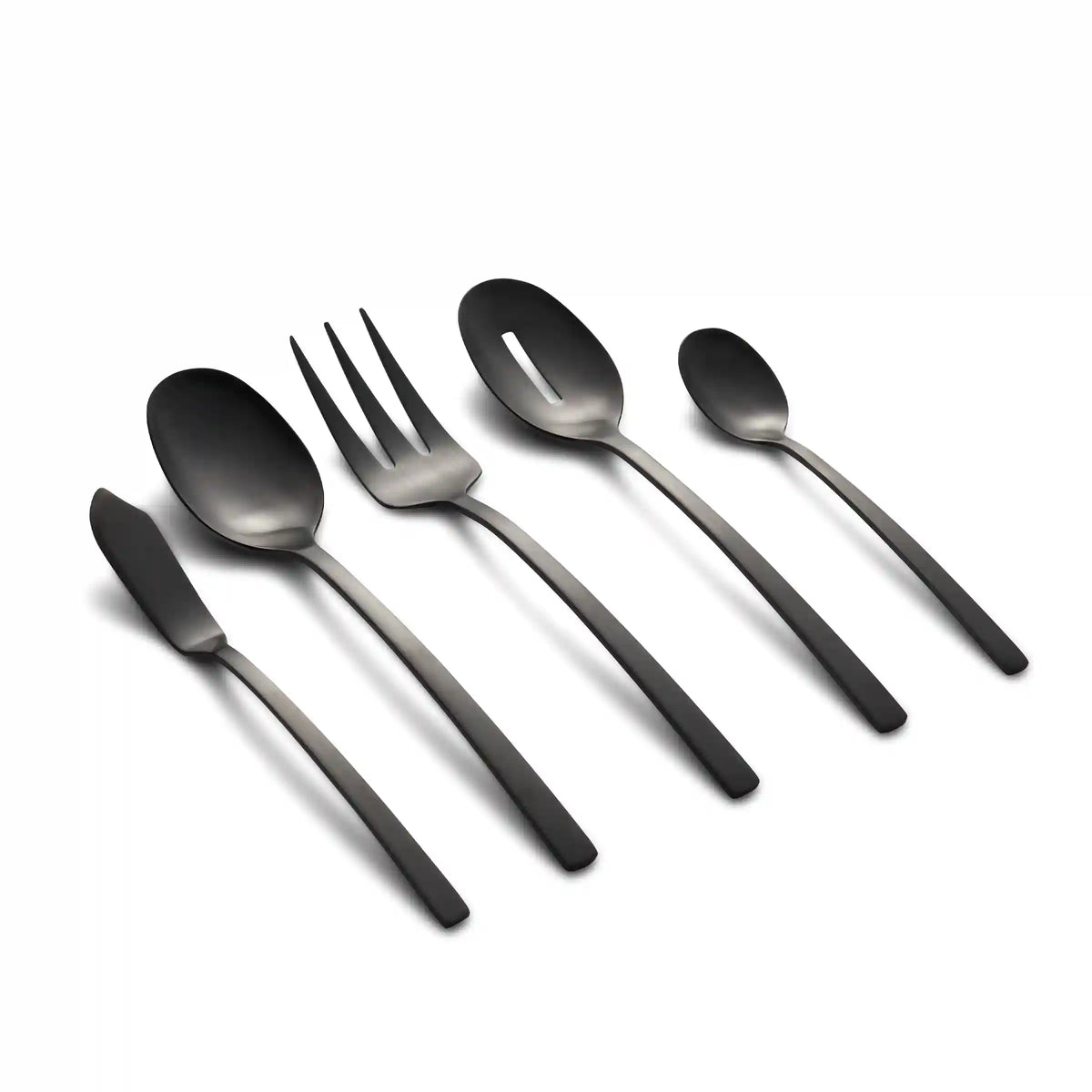 Beacon Black Satin 45-Piece Flatware Set