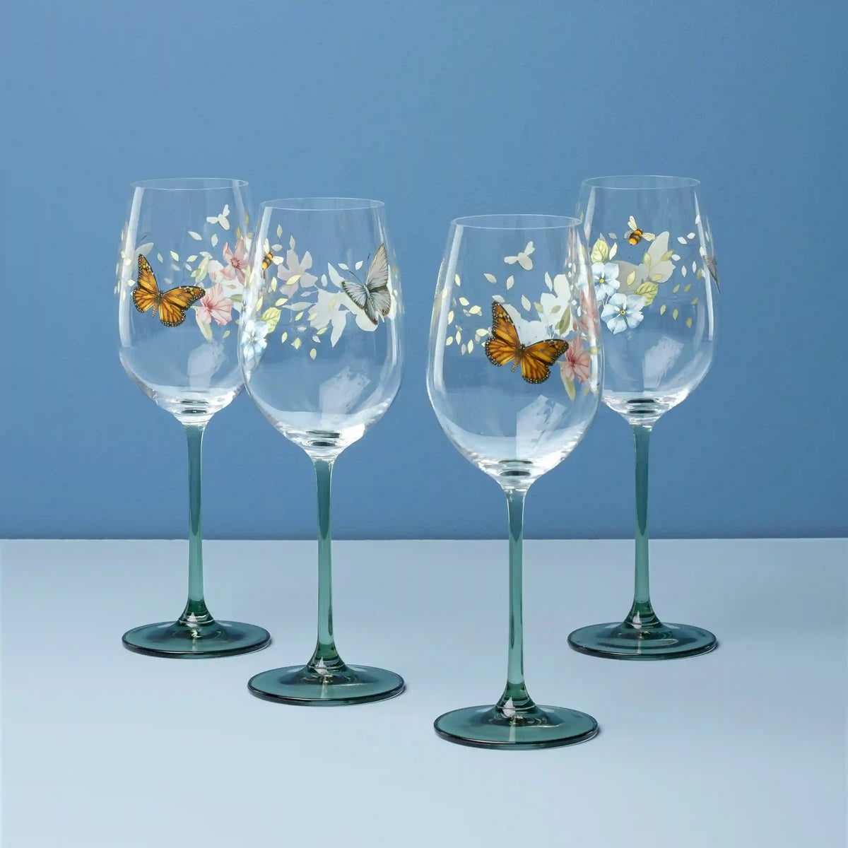 Butterfly Meadow Wine Glasses, Set of 4