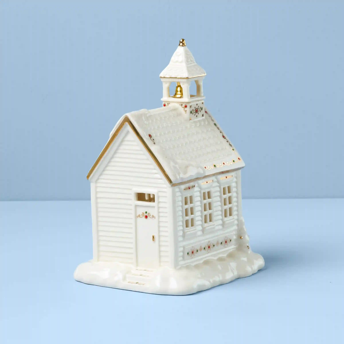 Mistletoe Park School House Lit Figurine