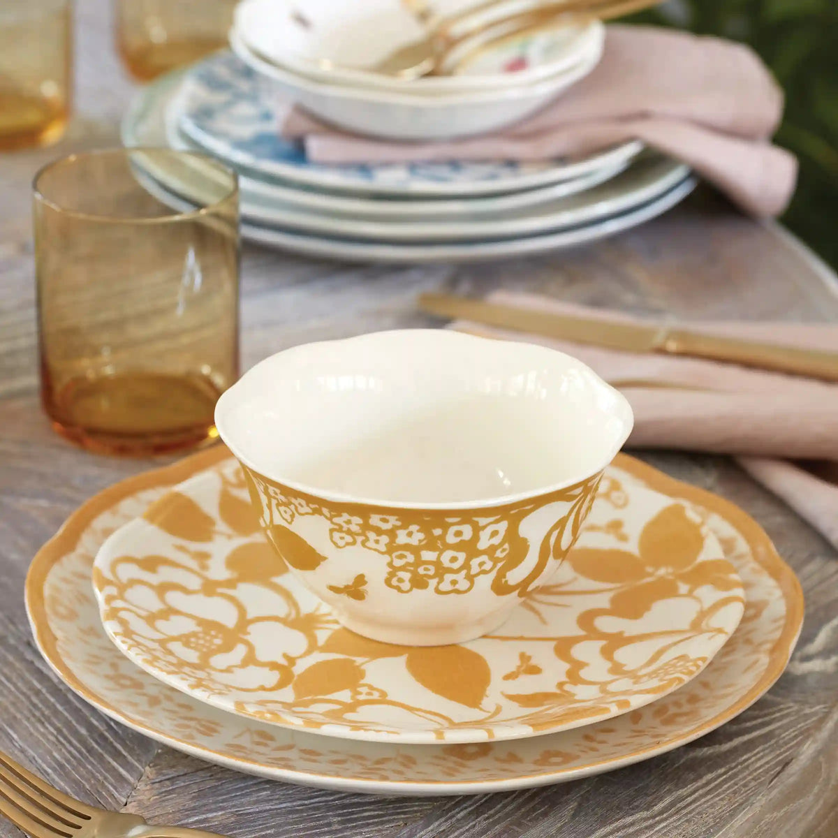 Butterfly Meadow Cottage Rice Bowls, Set of 4