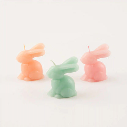 Mini Rainbow Bunny Candles, Set of 6