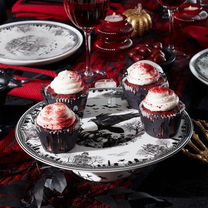Haunted Village Cake Plate