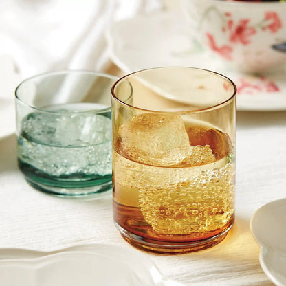 Tuscany Classics Stackable Amber Short Glasses, Set of 4