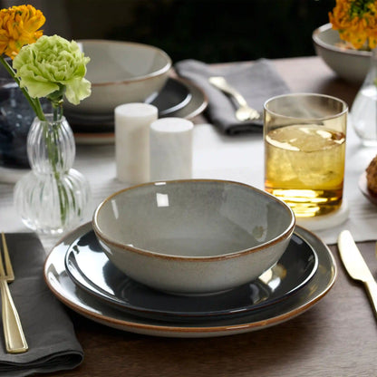 Organic Shades Gray 18-Piece Dinnerware Set