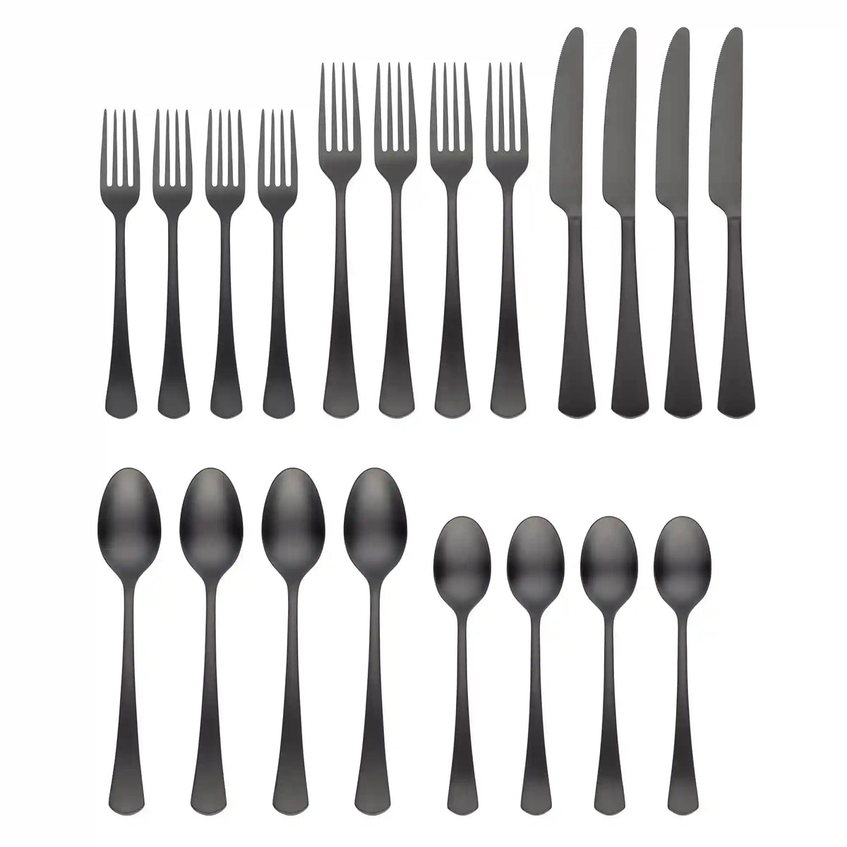 Morgan Black Satin 20-Piece Flatware Set