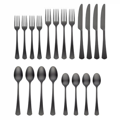 Morgan Black Satin 20-Piece Flatware Set