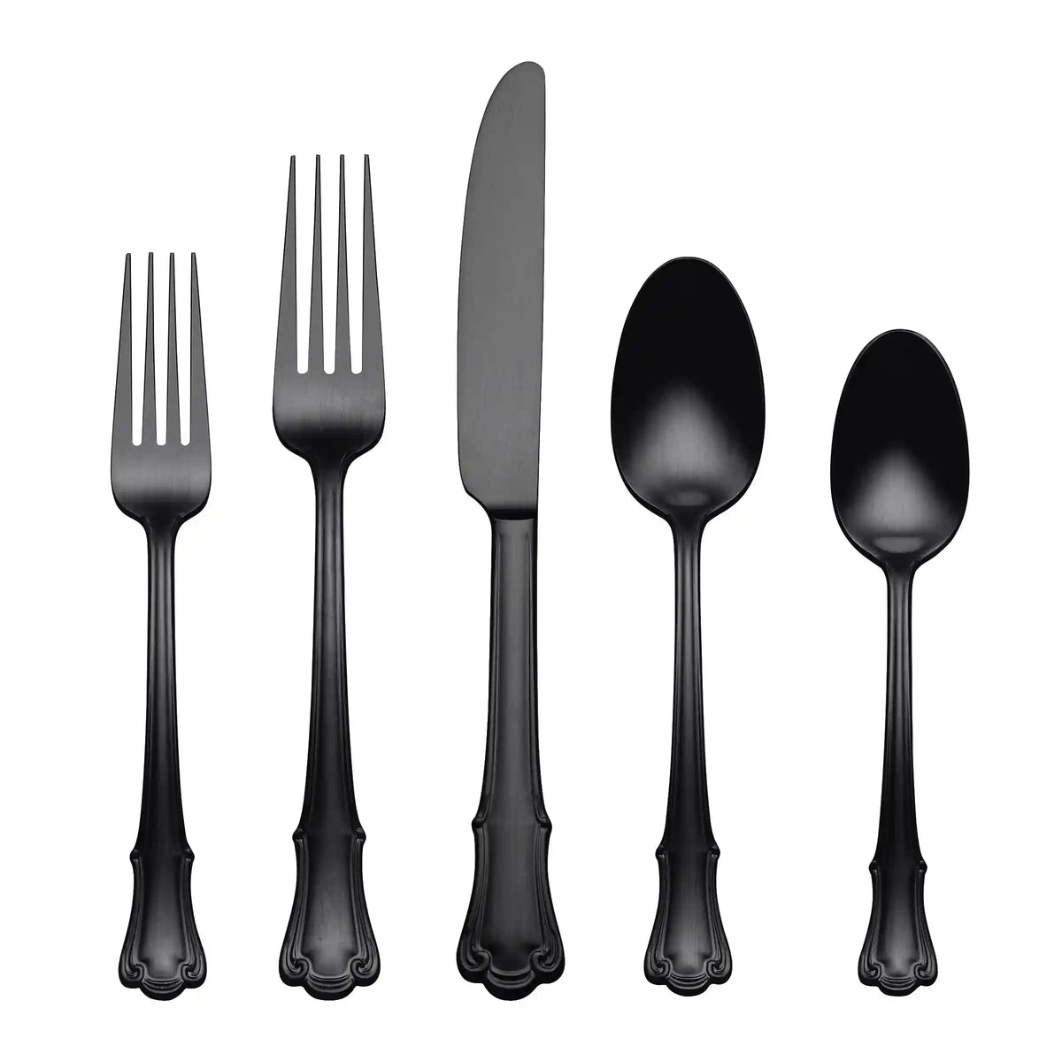 James Street Black Satin 20-Piece Flatware Set