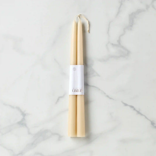 Dipped Parchment 12" Taper Candle, Set of 2