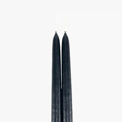 Dripless Black 12" Taper Candles, Set of 2