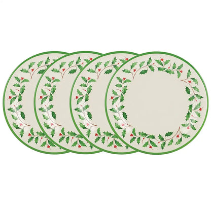 Holiday Melamine Dinner Plates, Set of 4