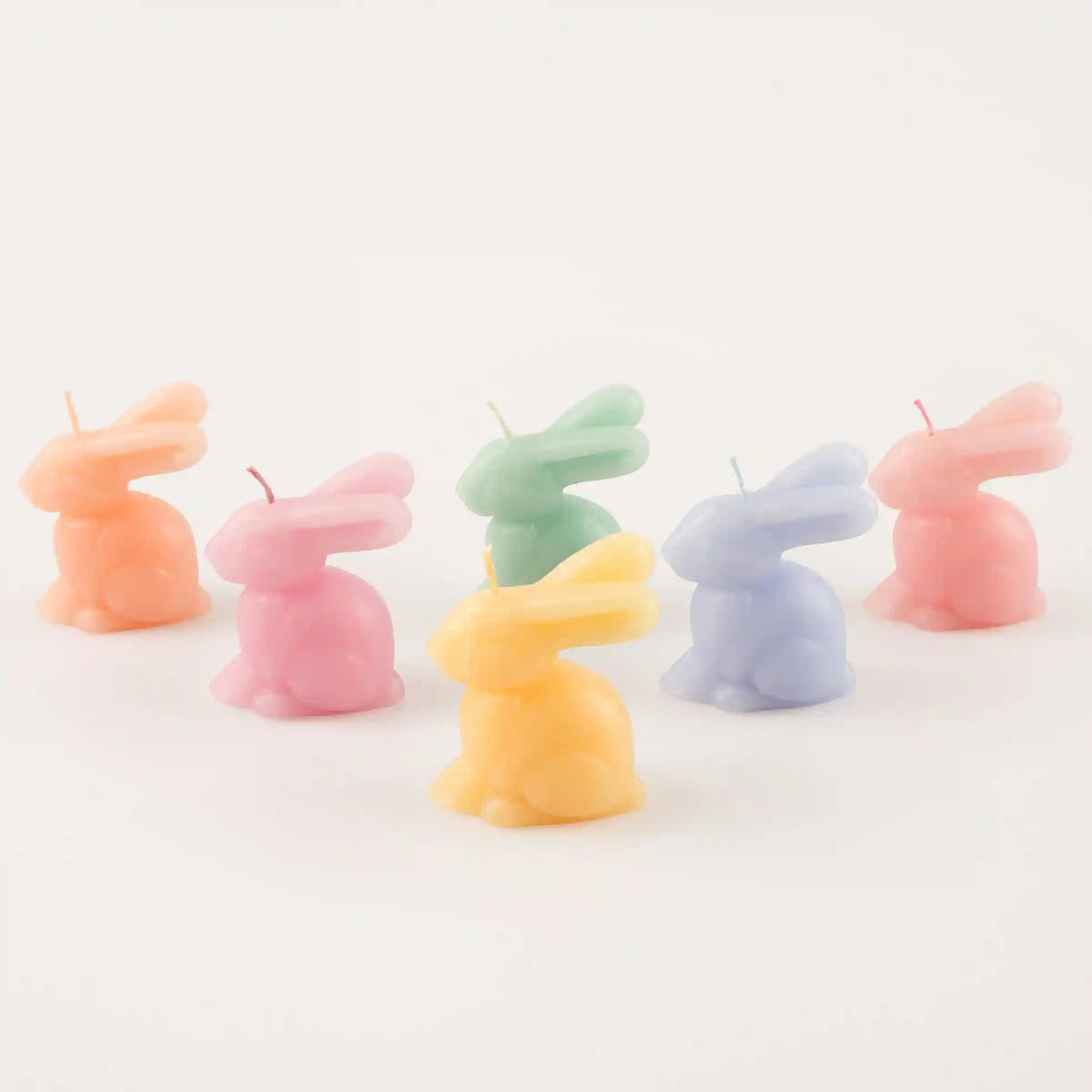 Mini Rainbow Bunny Candles, Set of 6