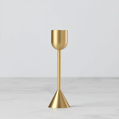 Light Gold Tall Taper Candle Holder