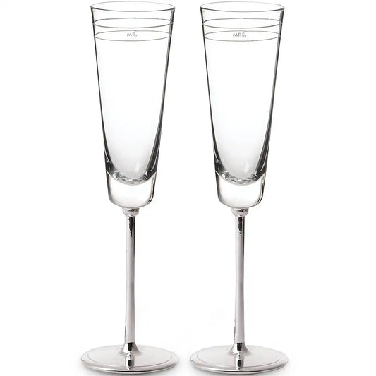 Darling Point Mr. & Mrs. Champagne Flute, Set of 2