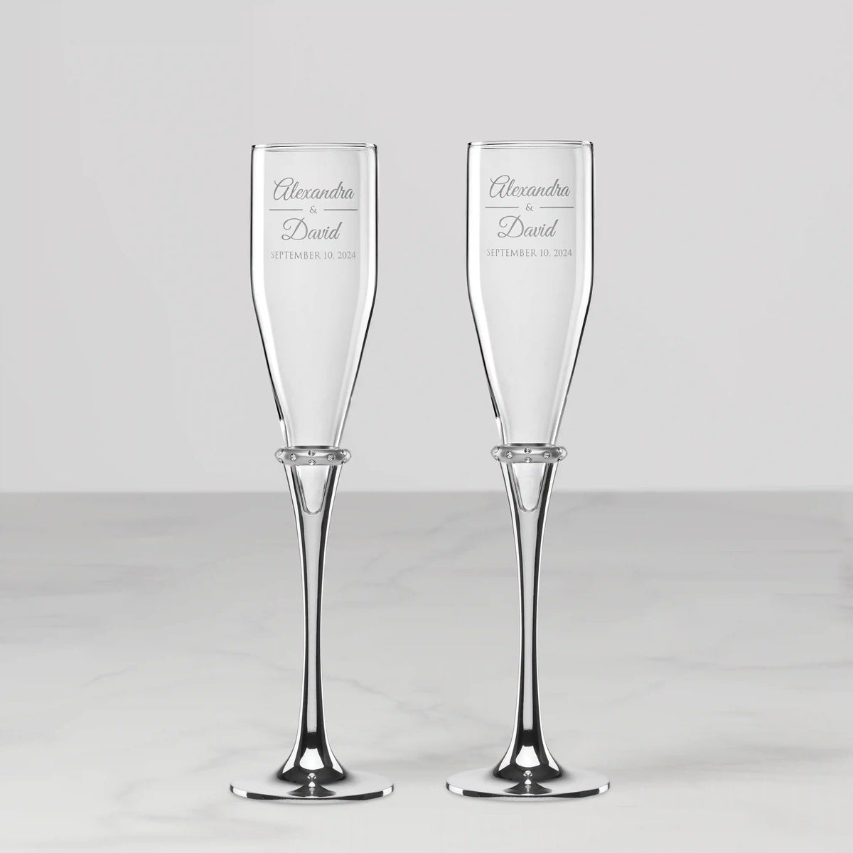 Personalized Devotion Toasting Flute, Set of 2