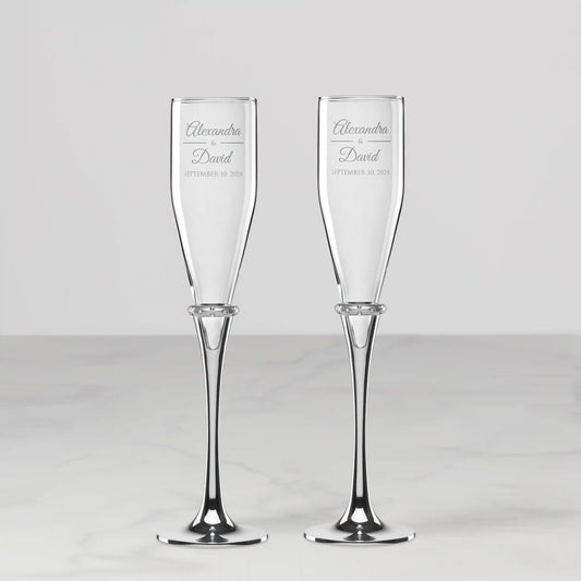 Personalized Devotion Toasting Flute, Set of 2
