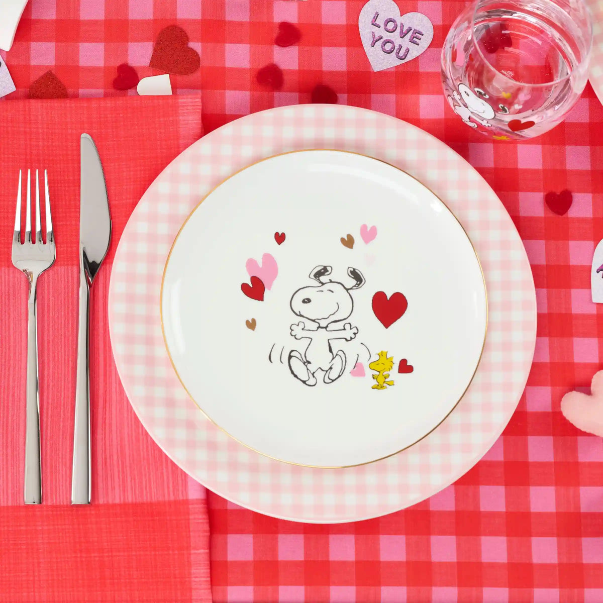 Snoopy Valentine's Day Accent Plates, Set of 4