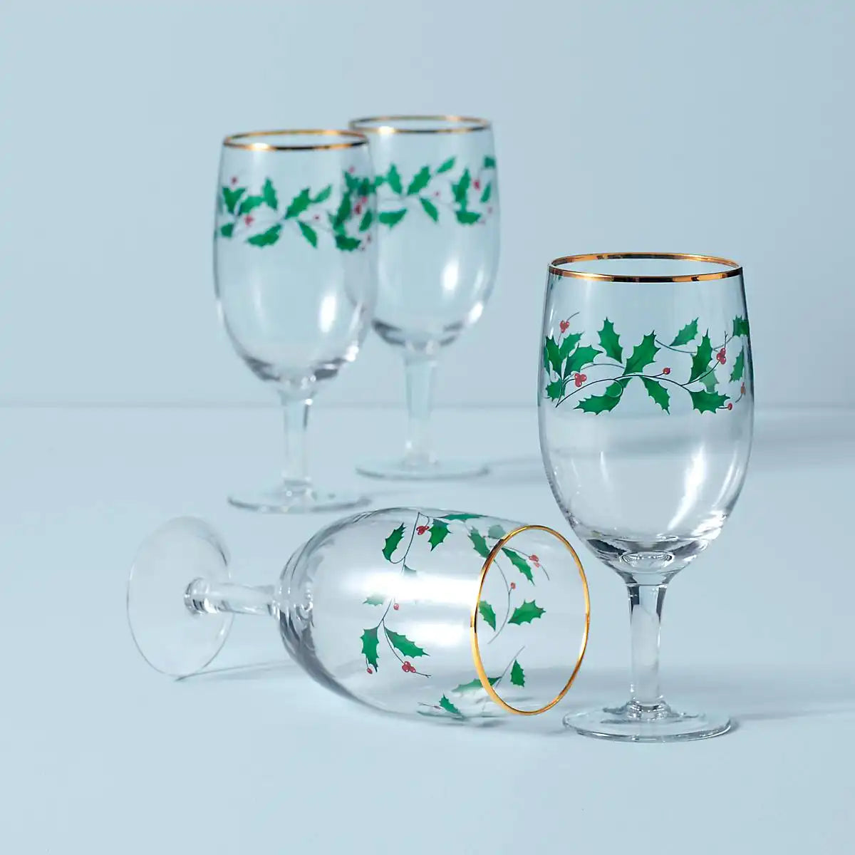 Holiday Iced Beverage Glasses, Set of 4