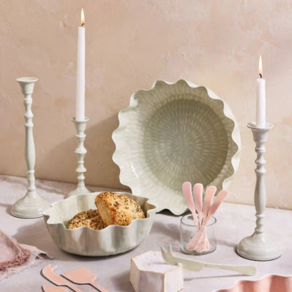 Nera Light Green Large Candle Holder