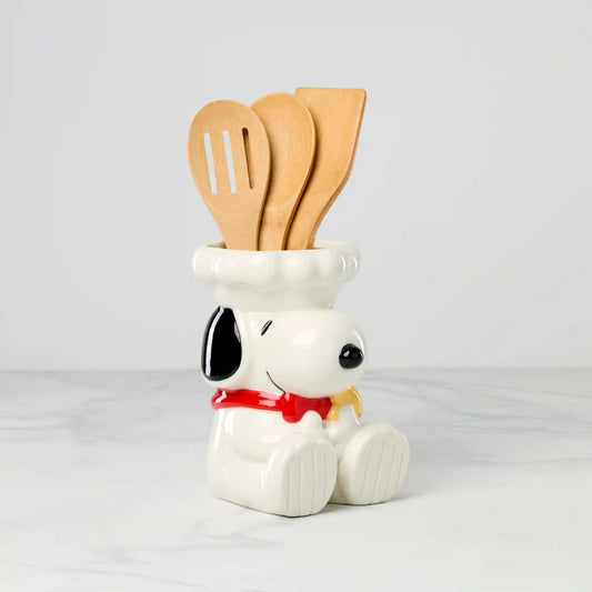 Chef Snoopy Figural Utensil Crock 4-Piece Set