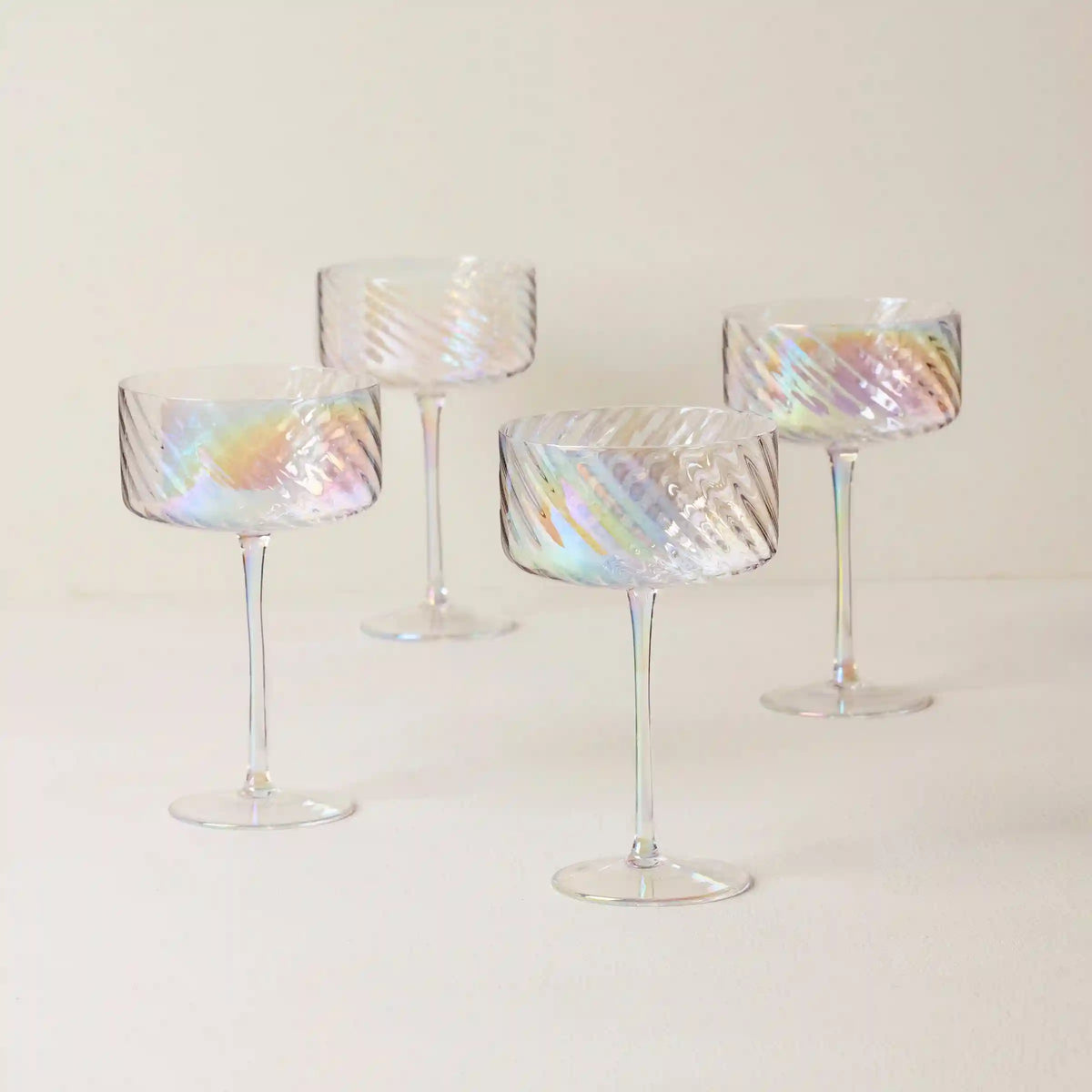 Tuscany Classics Iridescent Coupe Glasses, Set of 4