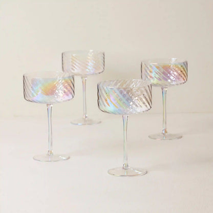 Tuscany Classics Iridescent Coupe Glasses, Set of 4