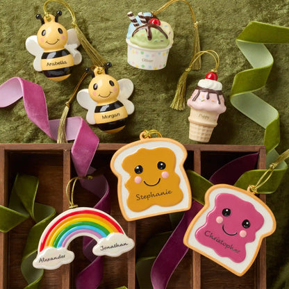 Personalized  2-Piece Peanut Butter & Jam Ornament Set