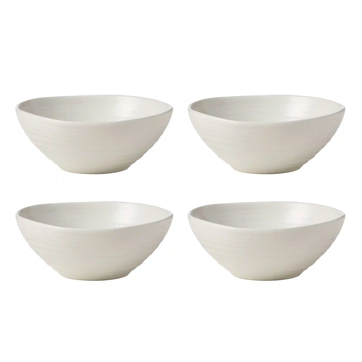 Ridge White 12-Piece Dinnerware Set
