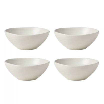 Ridge White 12-Piece Dinnerware Set