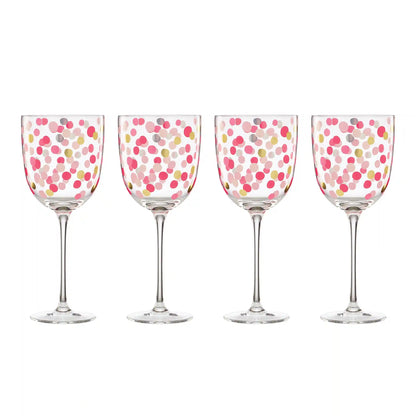 It's Raining Confetti Wine Glasses, Set of 4