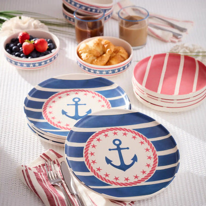 24 Seven Melamine Aweigh We Go 18-Piece Dinnerware Set
