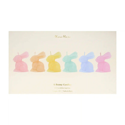 Mini Rainbow Bunny Candles, Set of 6