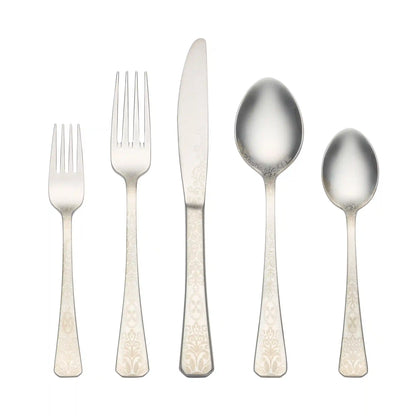 Floral Etch 5-Piece Place Setting