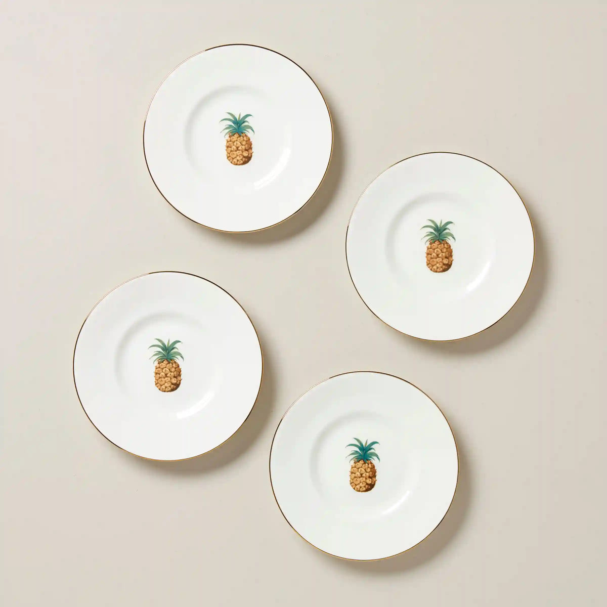 British Colonial Bamboo Party Plates, Set of 4