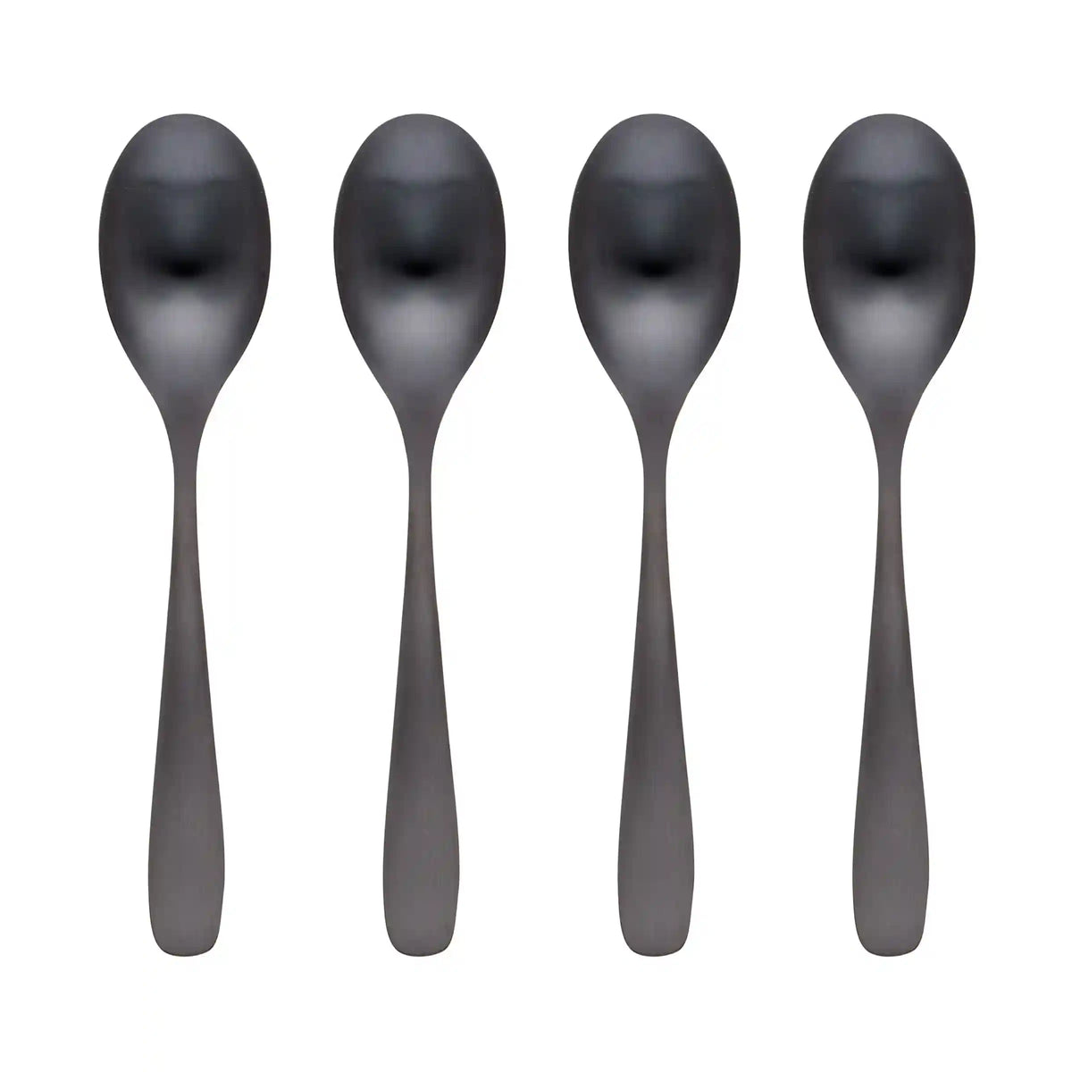 Eliana Black Satin Dinner Spoons, Set of 4