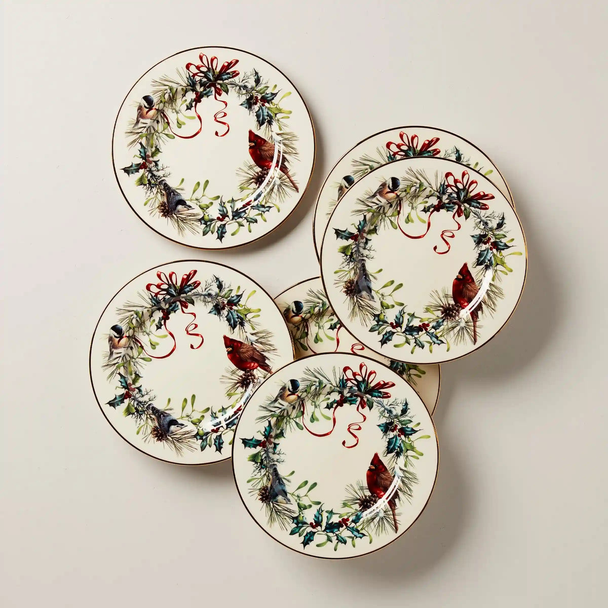 Winter Greetings Salad Plates, Set of 6