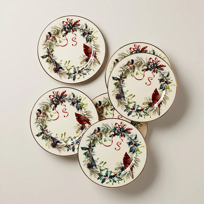 Winter Greetings Salad Plates, Set of 6