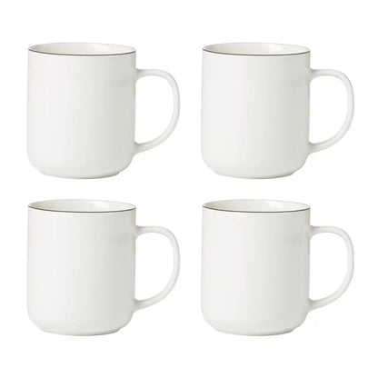 24 Seven Black Rim Mugs, Set of 4
